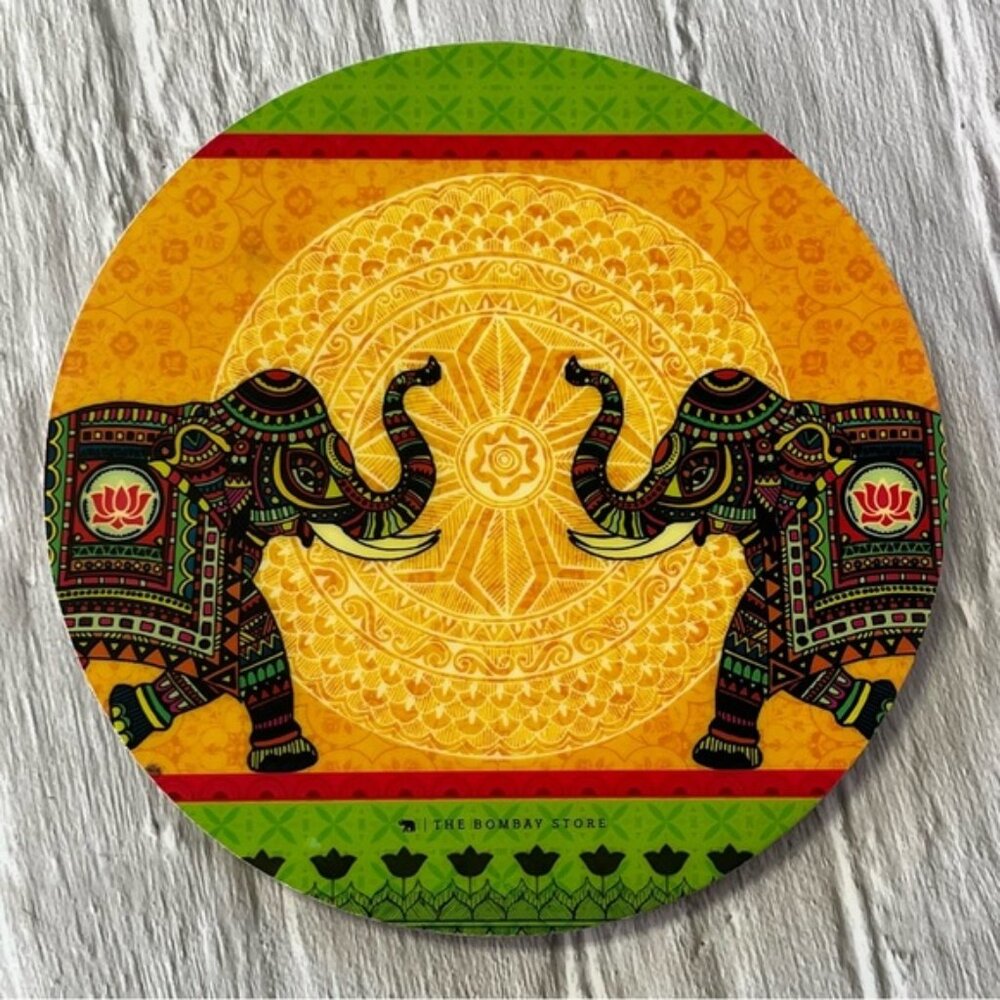 The Bombay Store Vibrant Elephant Round Trivet